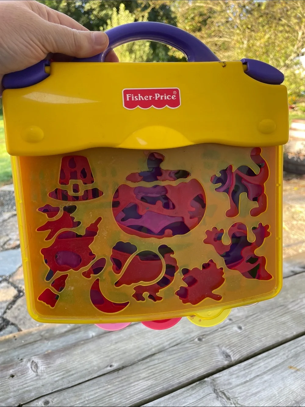 VNT 1995 Fisher-Price Fun Art Stencil Book Holiday Caddy